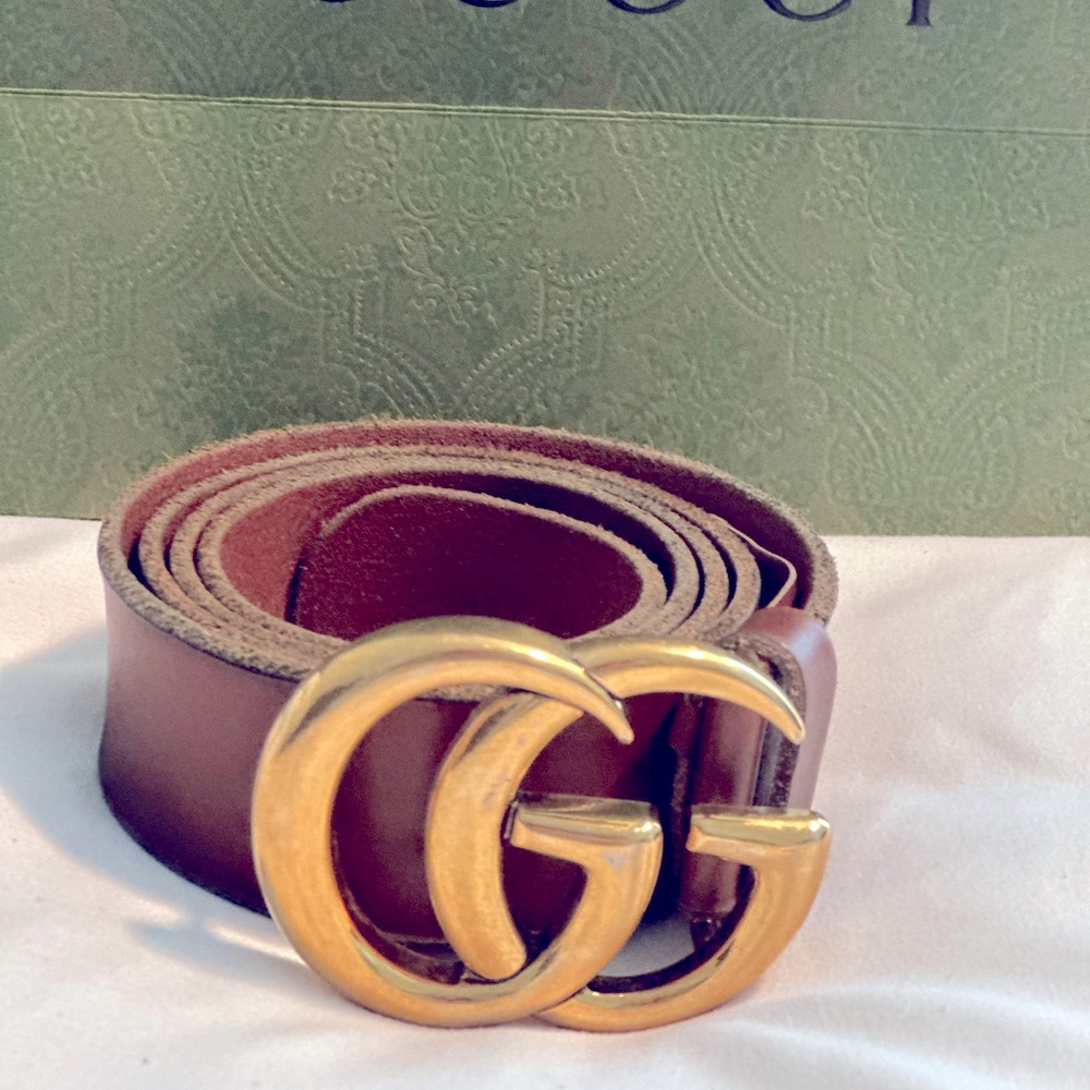 Gucci Marmont Brown Leather Belt
